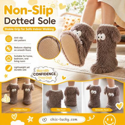 💗LAST DAY SALE 50% OFF⚡☁️Plush Slipper Socks – Ultra-Soft Fuzzy Socks with Grip-Dot Soles 🧦
