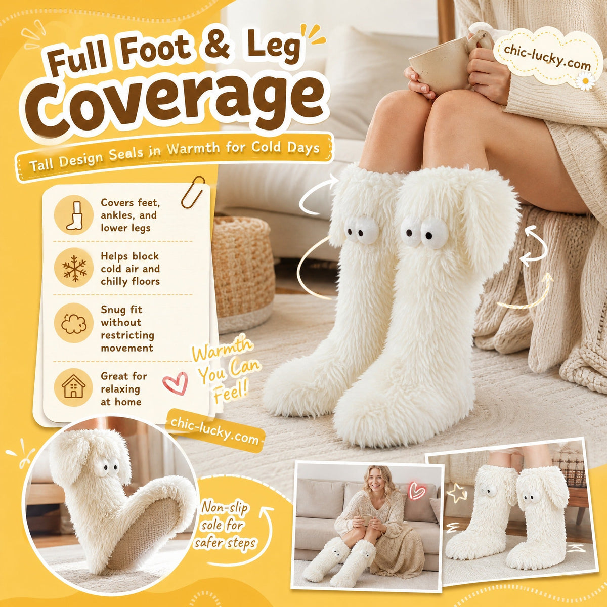 💗LAST DAY SALE 50% OFF⚡☁️Plush Slipper Socks – Ultra-Soft Fuzzy Socks with Grip-Dot Soles 🧦