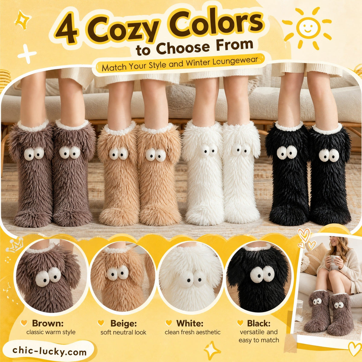 💗LAST DAY SALE 50% OFF⚡☁️Plush Slipper Socks – Ultra-Soft Fuzzy Socks with Grip-Dot Soles 🧦