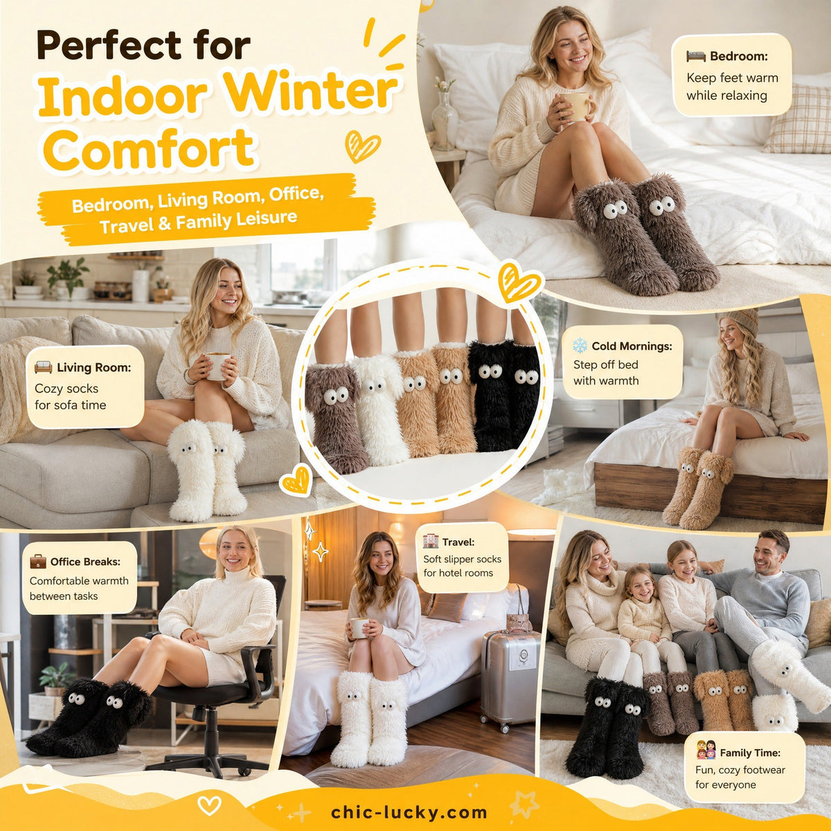 💗LAST DAY SALE 50% OFF⚡☁️Plush Slipper Socks – Ultra-Soft Fuzzy Socks with Grip-Dot Soles 🧦