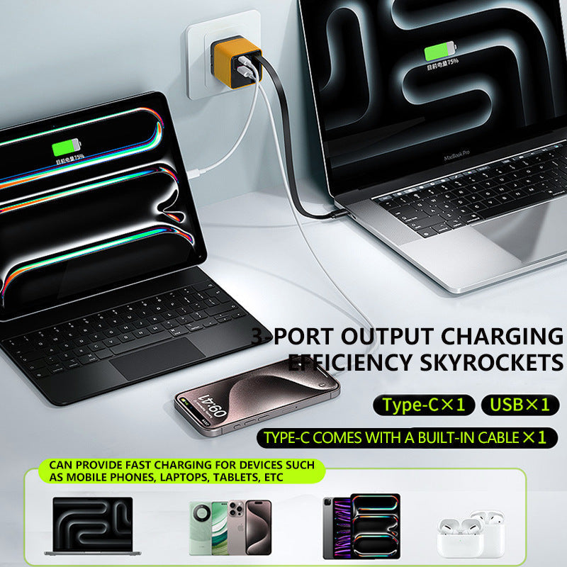3-in-1 Fast Charging Adapter with Built-In Cable (offer)