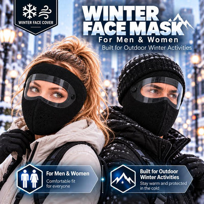 🧣 Winter Face Mask with Detachable Goggles 🥸  Windproof Thermal Fleece Lined Full Face Cover for Men and Women