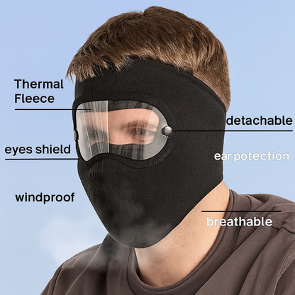 🥶 Winter Balaclava with Detachable Goggles – Fleece-Lined Full Face Mask for Cold Weather