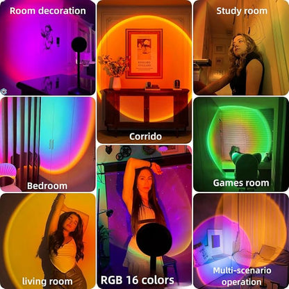 🌅 Sunset Projection Lamp – 16 Colors, 4 Lighting Modes & Remote Control