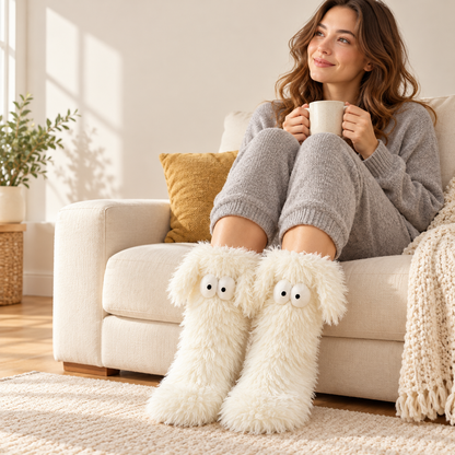 ☁️Plush Slipper Socks – Ultra-Soft Fuzzy Socks with Grip-Dot Soles 🧦 (OFFER)