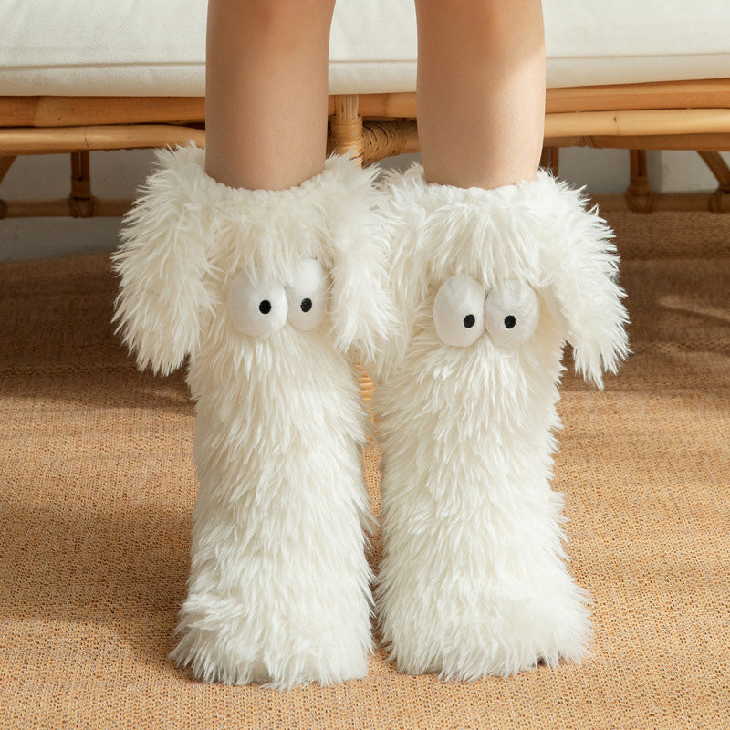 ☁️Plush Slipper Socks – Ultra-Soft Fuzzy Socks with Grip-Dot Soles 🧦 (OFFER)