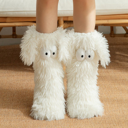☁️Plush Slipper Socks – Ultra-Soft Fuzzy Socks with Grip-Dot Soles 🧦 (OFFER)