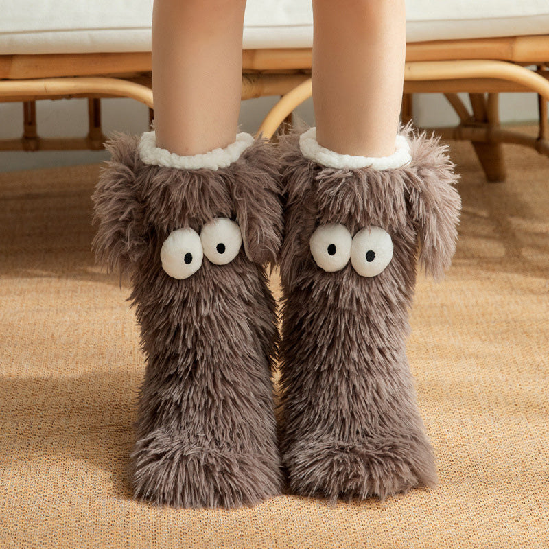 ☁️Plush Slipper Socks – Ultra-Soft Fuzzy Socks with Grip-Dot Soles 🧦 (OFFER)