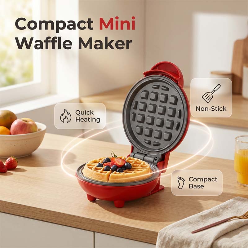 🍯 Mini Electric Waffle Maker – Compact Nonstick Breakfast Maker, 3 Styles to Choose From🧇 (offer)