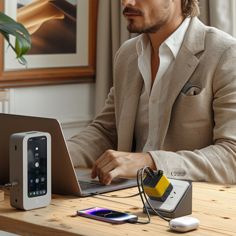 ⚡LAST DAY SALE 50% OFF⚡80W Retractable USB-C Charger – 3-in-1 Fast Charging Adapter with Built-In Cable