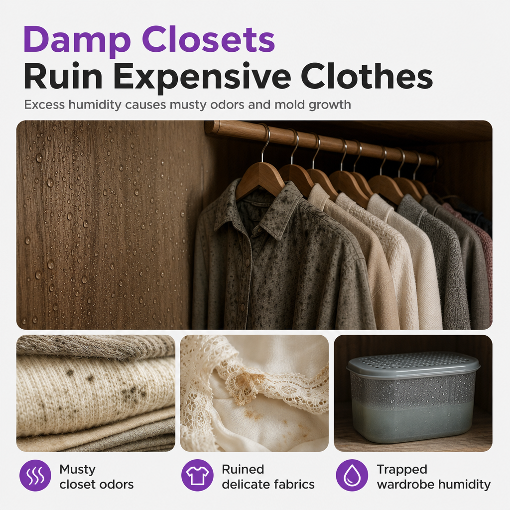 ⏳🔥LIMITED-TIME 50% OFF! ⏰Mini Reusable Closet Dehumidifier