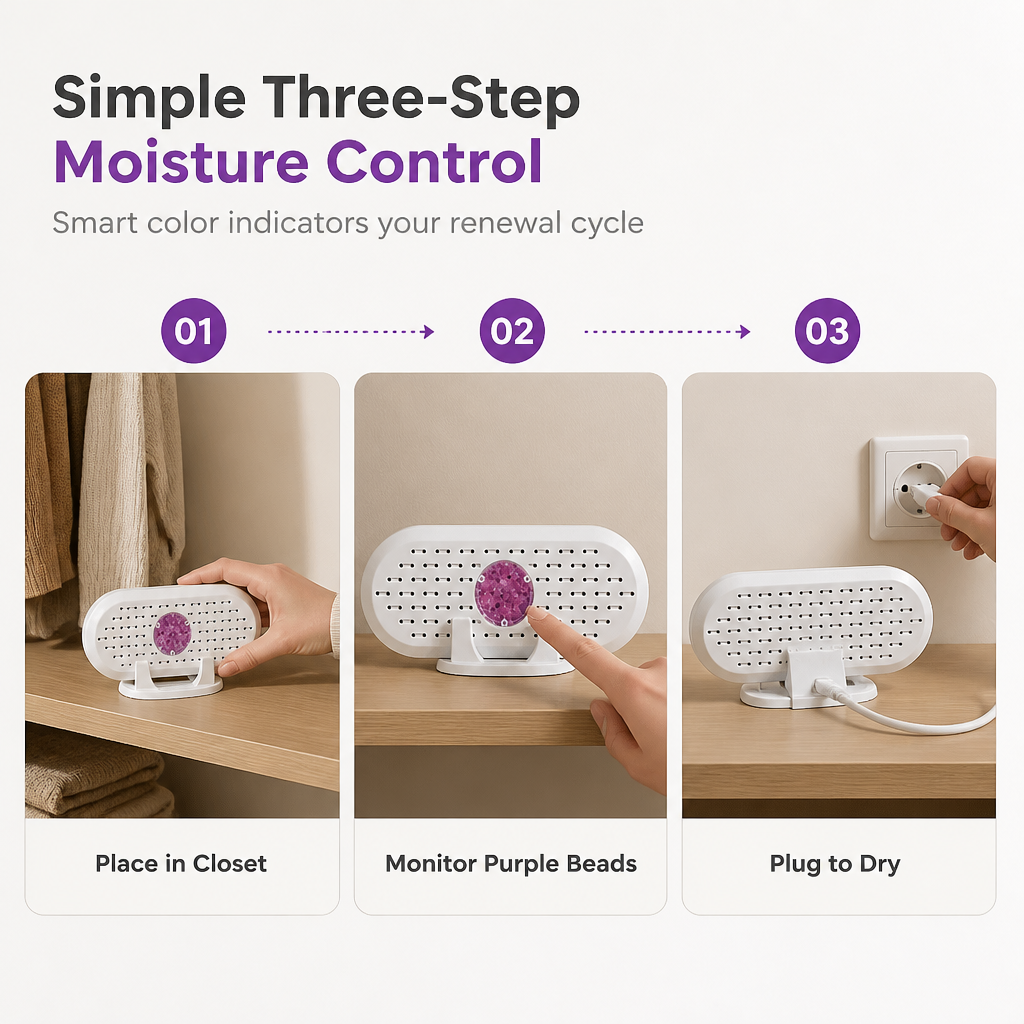 ⏳🔥LIMITED-TIME 50% OFF! ⏰Mini Reusable Closet Dehumidifier
